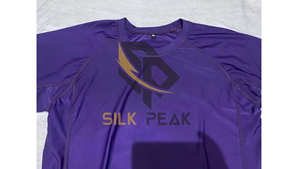 Purple Fitted Women's MMA Rash Guard Heat-Transfer Print Quick Dry 140g Spandex/<b>Polyester</b> <b>Shirt</b> Front Logo Martial Arts - Product Image 2