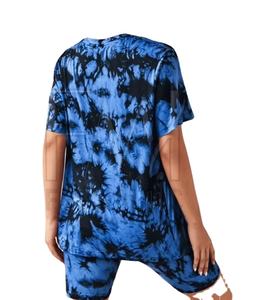 Dernière mode Design unique ensembles courts pour femmes 100% coton été Streetwear T-Shirts personnalisable tissu trou décoration - Product Image 2