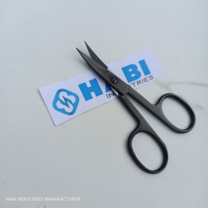 Custom Black Curved Steel Sharp Cuticle Embroidery Scissors Suppliers Wholesale Threading Professional Nail Shears Manufacturer - Product Image 3