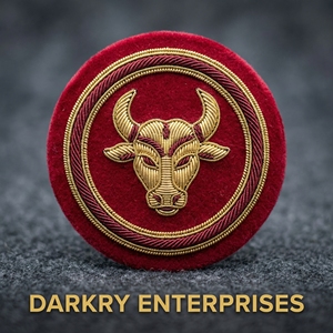 Écusson de blazer en velours marine fait main, brodé sur mesure, avec fil d'or, motif croix et clés, pour Regalia Maçonnique de Trésorier et armoiries de Loge - Product Image 2