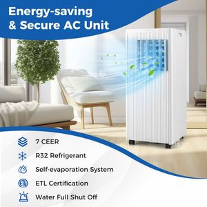 Condizionatore d'Aria Portatile 10000 BTU, Raffredda Ambienti fino a 325 m², Timer 24H, Telecomando, Alimentazione USB per Casa, Auto, Uso Esterno (US/EU/UK) - Product Image 3