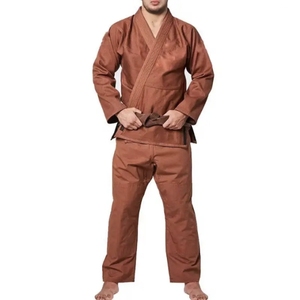 White Taekwondo Uniform With <b>Red</b> Black Trim Full Sleeves Durable Cotton <b>Material</b> Unisex Children's Martial Arts Wear - Product Image 2