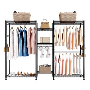 Appendiabiti a 7 livelli per armadio, resistente, capacità di carico 385 kg, struttura in acciaio, organizer per vestiti regolabile - Product Image 1