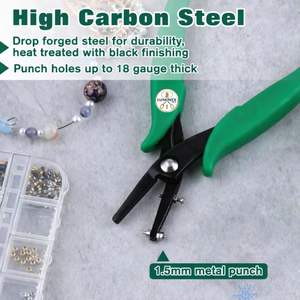 Pince à perforer les métaux à mâchoires longues de 1,5 mm pour bijoux, outil de précision pour la fabrication de boucles d'oreilles et de bijoux, artisanat - Product Image 2