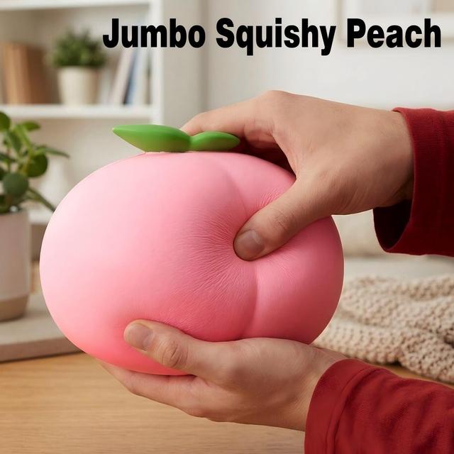 Giant Peach Squishy Toy Jumbo Squeeze Toy Big Fruit Model Ornament Stress-Relief Venting Toy Extra Soft Large Size
