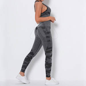 Ensemble de yoga pour femmes à haute élasticité, 2 pièces, soutien-gorge de sport respirant et leggings, vêtements de sport - Product Image 2
