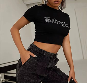 Custom Women Cropped T Shirts Summer 100% Cotton Breathable Quick Dry High Quality Custom Logo Loose Fit Short Sleeve Wholesale - Product Image 4