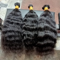 Extensions de cheveux humains indiens vierges Remy 100% naturels, non traités, de qualité supérieure, bouclés, couleur noire, tissage double trame à la machine
