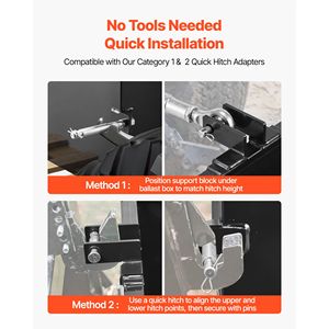 Caja de Lastro para Tractor, Capacidad de 800 Libras, 3 Puntos de Enganche, Categoría 1, Acero Resistente con Receptor de Enganche de 2 Pulgadas - Product Image 6