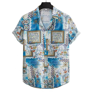 Chemises décontractées pour homme, style hawaïen, grande taille, manches courtes, boutonnées, à rayures imprimées, motif floral, pour l'été - Product Image 6