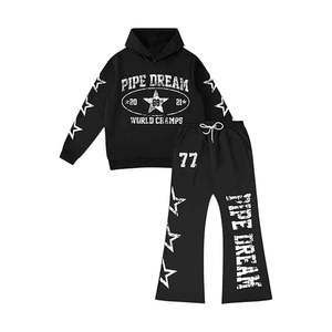 Ensemble de jogging pour homme avec sweat à capuche brodé à manches longues style hip-hop et pantalon de survêtement de créateur - Product Image 1