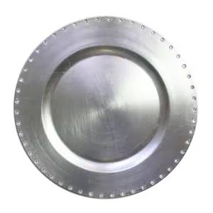 Assiette de présentation ronde en or rose, accessoire de table pour banquets et mariages - Product Image 3