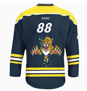 Camiseta de hockey sobre hielo de Capitán América para hombre, manga larga, estampado sublimado, poliéster que absorbe la humedad, cuello redondo, uniforme para adultos - Product Image 6