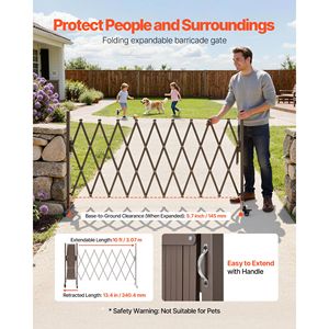 Barriera di sicurezza espandibile da 3 metri con ruote bloccabili e design pieghevole - Product Image 3
