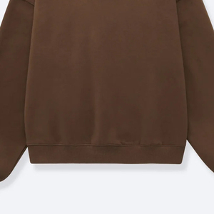 Women Oversized <b>Mock</b> <b>Neck</b> Sweatshirt Solid Brown 100% Cotton Full Sleeve Autumn Casual Wear - Product Image 5