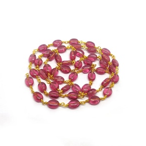 Strawberry Hydro Beaded <b>Rosary</b> Chain 6MM 7MM Oval Silver Plated Chain Roll Wholesale Bulk Jewelry Making Chain For Necklace - Product Image 1