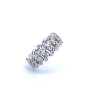 Anillo de Moissanita con Eslabones Cubanos, Chapado en Rodio, Engaste de Garras, Plata de Ley 925 Sólida, Joyería Hip Hop para Hombre, Anillo de Huesca, Regalo Brillante - Product Image 3