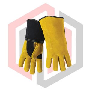 Guantes de Trabajo Reforzados MIG MAG de Cuero, Guantes de Soldadura de Cuero Vacuno Resistentes y Duraderos, Resistentes a Desgarros, Anti-Corte, para Bomberos - Product Image 2