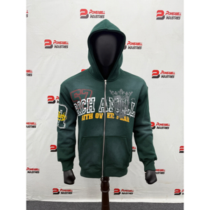 Sweat à capuche zippé surdimensionné personnalisé OEM pour homme en molleton de coton épais, délavé soleil, effet vieilli, coupe classique - Product Image 2