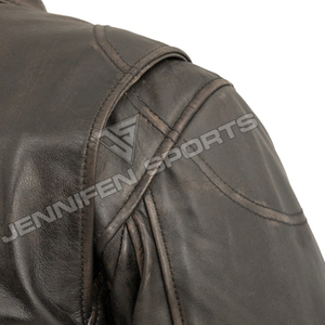Blouson en cuir pour moto, vente en gros, sur mesure, fait main, élégant, style urbain, pour homme, en cuir véritable - Product Image 4