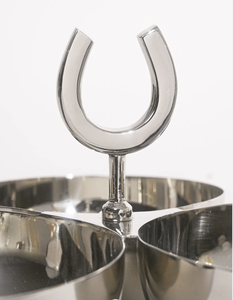 Plat de service à 3 compartiments en métal, inspiré de l'écurie, pour collations, noix et apéritifs, pour la décoration de table - Product Image 3