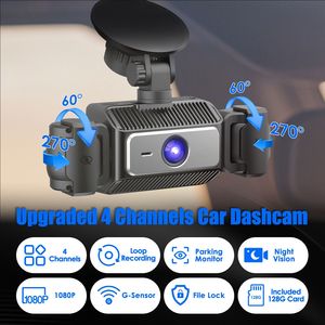 Scheda MMC da 128 GB per Dash Cam Auto a 4 Canali, 1080P Anteriore, 720P Sinistra/Destra, 480P Posteriore, G-Sensor, Monitoraggio Parcheggio, Registrazione in Loop, Visione Notturna - Product Image 2
