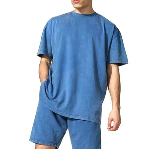 Hip Hop Heavyweight 100% Cotton Quick Dry Loose Blank Acid Wash Custom Men Vintage Oversized High Quality Eco-Friendly T-Shirt - Product Image 3