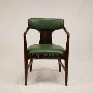 Silla de Comedor Moderna de Madera Maciza de Primera Calidad, Tapicería de Cuero Duradera, Impermeable, Ecológica, para Exteriores, Sala de Estar, Comedor, Restaurante - Product Image 4