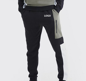 Pantalon de survêtement pour homme à blocs de couleur, taille élastique, poches latérales, décontracté, pour l'automne, respirant, mélange polyester-coton - Product Image 3