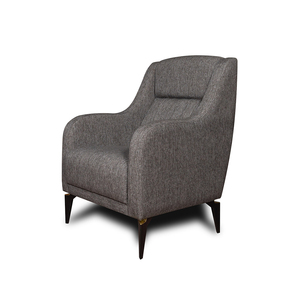 Fauteuil moderne en tissu durable avec pieds en bois, fauteuil lounge rembourré bleu sarcelle, doublure en coton pour salon, style mid-century - Product Image 3