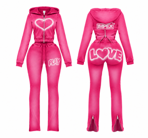 Ensemble assorti streetwear unisexe : sweat à capuche zippé, pantalon évasé, survêtement de jogging, leggings de yoga, vêtements de sport personnalisés 2026 100% coton séchage rapide - Product Image 1