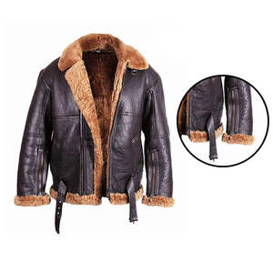 Elegant Casual Street Unisex <b>Fur</b> Leather <b>Jacket</b> Washed Zipper OEM Service Stylish Soft Comfortable Warm <b>Lined</b> Winter Outerwear - Product Image 5