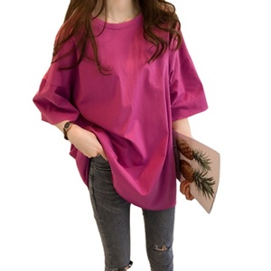 เสื้อยืดโอเวอร์ไซส์100% ผู้หญิงผ้าคอตตอน - Product Image 1