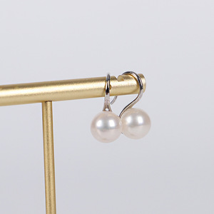 Zhuji Simple Fashionable S925 Silver Freshwater <b>Pearl</b> <b>Earrings</b> 9-10mm Freshwater <b>Pearl</b> - Product Image 3