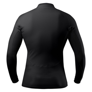 Men's <b>Black</b> Crew Neck <b>Long</b> <b>Sleeve</b> Quick Dry Breathable Spandex/Polyester All Seasons Pullover Rash Guard - Product Image 5