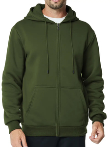 Sweat à capuche zippé personnalisé pour homme grande taille, nouvelle collection unisexe de haute qualité en polyester et coton épais - Product Image 3
