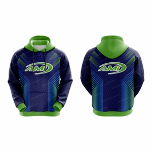 Sudadera con Capucha de Forro Polar para Hombre AMI, Azul Verde, Corte Regular, Informal, Transpirable, de Poliéster, para Invierno - Product Image 1