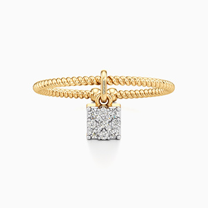 Anillo de Compromiso y Boda Clásico de Lujo con Diamantes Cultivados en Laboratorio, Diseño de Cuerda Trenzada, Oro 10K 14K 18K, Plata 925 935 - Product Image 2