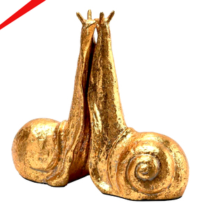 Support de livre vintage en métal en forme d'escargot, décoration d'intérieur, support de livre finition dorée pour bureau - Product Image 1