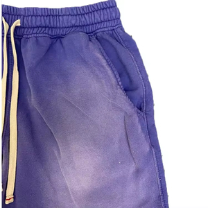 กางเกงขาสั้นผ้าฝ้ายหนาสำหรับฤดูร้อน กางเกงออกกำลังกายแบบแห้งเร็ว สไตล์วินเทจ ล้างสีแบบแอซิดวอช ผ้าสำหรับออกแบบเองได้ - Product Image 2