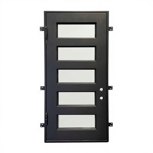 ประตูเหล็กสีดำแบบมินิมอล บานเดี่ยว พร้อมกระจก ทนทาน ปลอดภัย เหมาะสำหรับใช้ในที่พักอาศัยและเชิงพาณิชย์ - Product Image 1