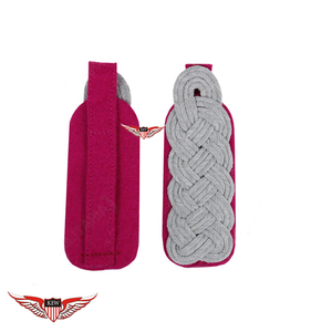 KEW Silver German <b>Braided</b> Epaulettes Red Back Vintage Customizable Luxury Durable <b>Accessory</b> - Product Image 1