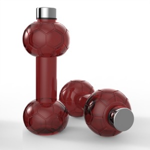 Bouteille d'eau réutilisable en plastique en forme d'haltère avec couvercle, écologique, anti-fuite et sans danger pour les aliments, idéale pour l'entraînement en salle de sport - Product Image 3