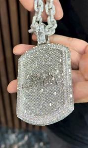 Colgante de Moissanita VVS1 Esmeralda y Redonda, Plata de Ley 925, Estilo Hip Hop, Colgante con Letra Inicial del Nombre, Estilo Iced Out - Product Image 4