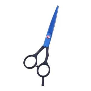 Ciseaux à cheveux bleus avec lames en acier inoxydable tranchantes, manche moyen, conception pour droitiers, pour usage professionnel - Product Image 2