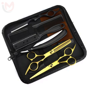 Ensemble de ciseaux de coiffeur professionnels en acier inoxydable, ciseaux de coupe de cheveux, kit d'outils de coiffure pour salon - Product Image 1