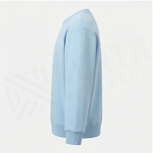 NORTH APPROACH Sweat-shirt à col rond surdimensionné bleu clair unisexe, tricoté minimaliste, couleur unie, pour l'automne - Product Image 3