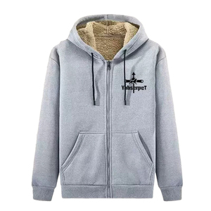 Sudaderas con capucha pesadas de 400 g/m² para hombre, con cremallera bidireccional, extragrandes, lisas, personalizables con impresión digital. - Product Image 2