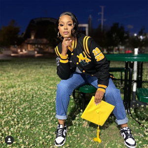 Top Brand Women's Letterman <b>Jackets</b> 100% Wool Casual College Sports Varsity <b>Jackets</b> <b>Short</b> <b>Sleeves</b> XL Size Winter Season - Product Image 6