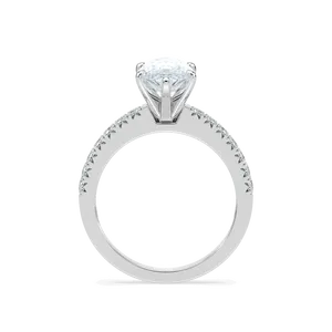 Large marquise diamond engagement <b>ring</b> with half band round diamonds crafted in rose gold white gold yellow gold elegant <b>fine</b> - Product Image 4
